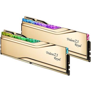 32GB DDR5 (2x16GB) G.Skill 7200MT/s Trident Z5 Royal RGB RAM Gold