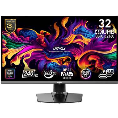 32 MSI MPG 322URX QD-OLED 4K 240Hz OLED Quantum-Dot Gaming Monitor