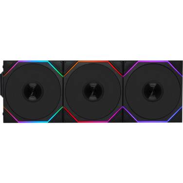 3x120mm Lian Li UNI FAN TL 120 Reverse Blade Wireless Fan Black 3 Pack