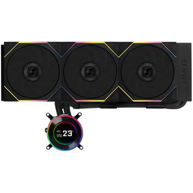 Lian Li Hydroshift II LCD-C 360TL Liquid Cooler with LCD Display and Controller Black