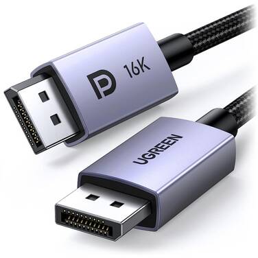 1 Metre UGREEN 16K DisplayPort 2.1 Male to Male Braided Cable