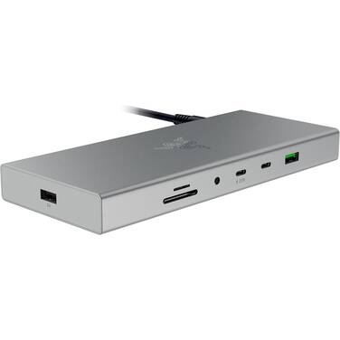 14-Port Razer USB 4 Dock for Dual Displays Mercury