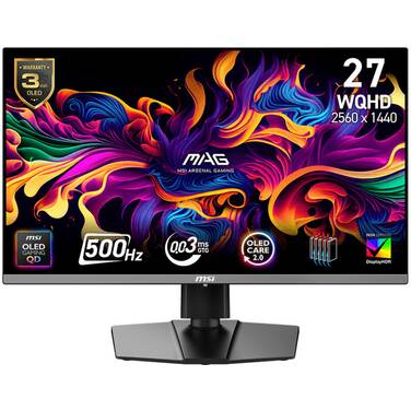 26.5 MSI MAG 272QP QD-OLED X50 QHD 500Hz OLED Gaming Monitor, *Redeem Bonus Game