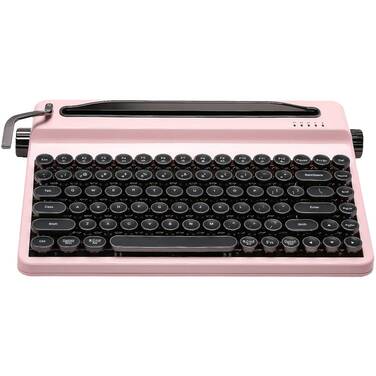 YUNZII QL75 Retro Typewriter Wireless Tactile Mechanical Keyboard Pink