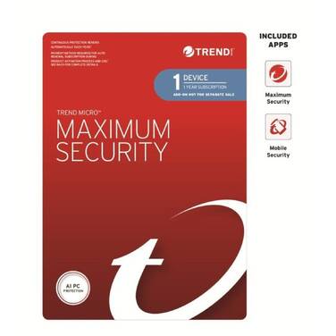 1 Year Trend Micro Maximum Security for 1 Device