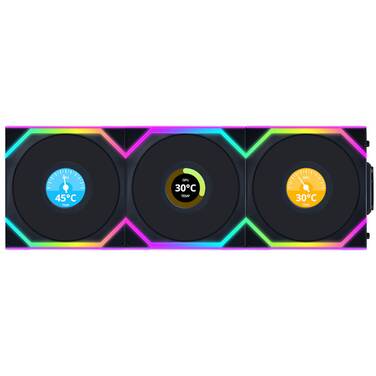 120mm Lian Li 12SLLCD1W3B UNI FAN Wireless LCD Fan Black 3 Pack with Controller - OPEN STOCK - CLEARANCE