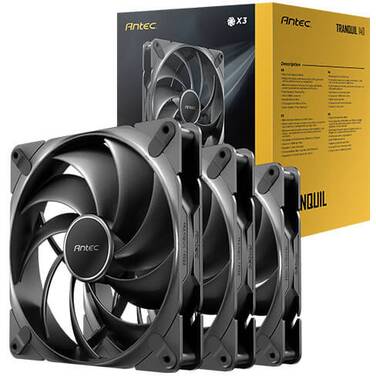 140mm Antec Tranquil 140 PWM Case Fan 3 Pack