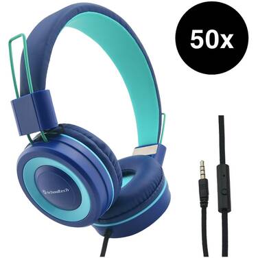 SchoolTech Extra Sturdy USB-C Headphones with Mic 50 Pack