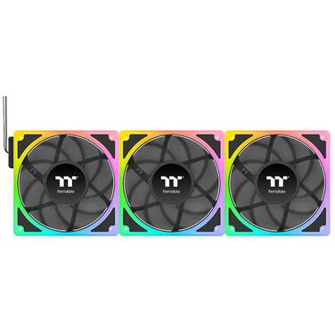 3x120mm Thermaltake TOUGHFAN EX 120 ARGB PWM Radiator Fan 3 Pack Black
