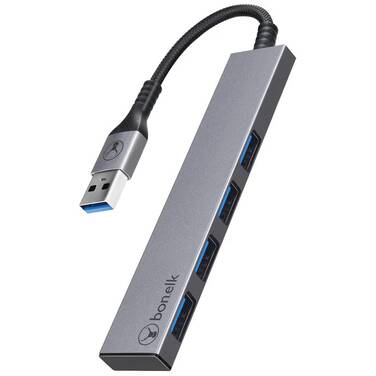 Bonelk 4-Port Slim USB-A Hub Space Grey