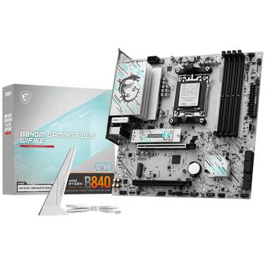 MSI AM5 MicroATX B840M GAMING PLUS WIFI6E Motherboard White