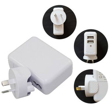 Astrotek 2-Port USB-A Travel Power Adapter