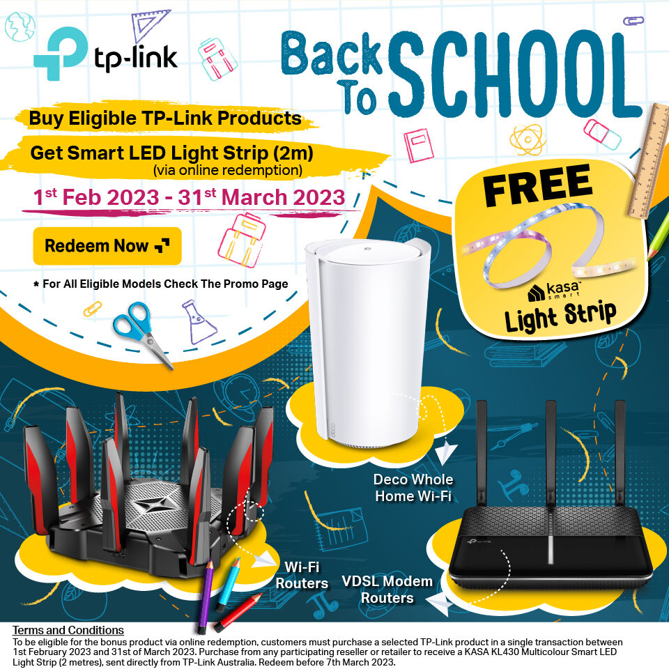 TP-Link Back to School (Bonus LED Light Strip) Homepage Banner