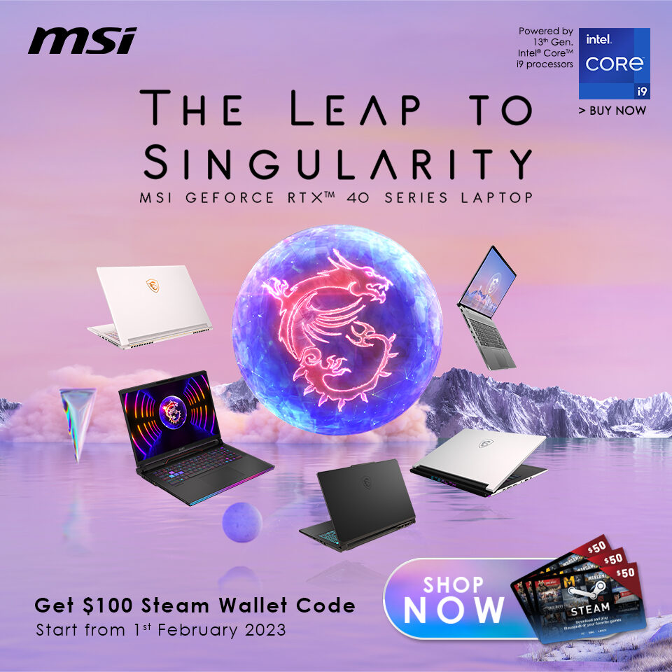 MSI RTX 40 series Laptop Bonus Steam Voucher Homepage Banner