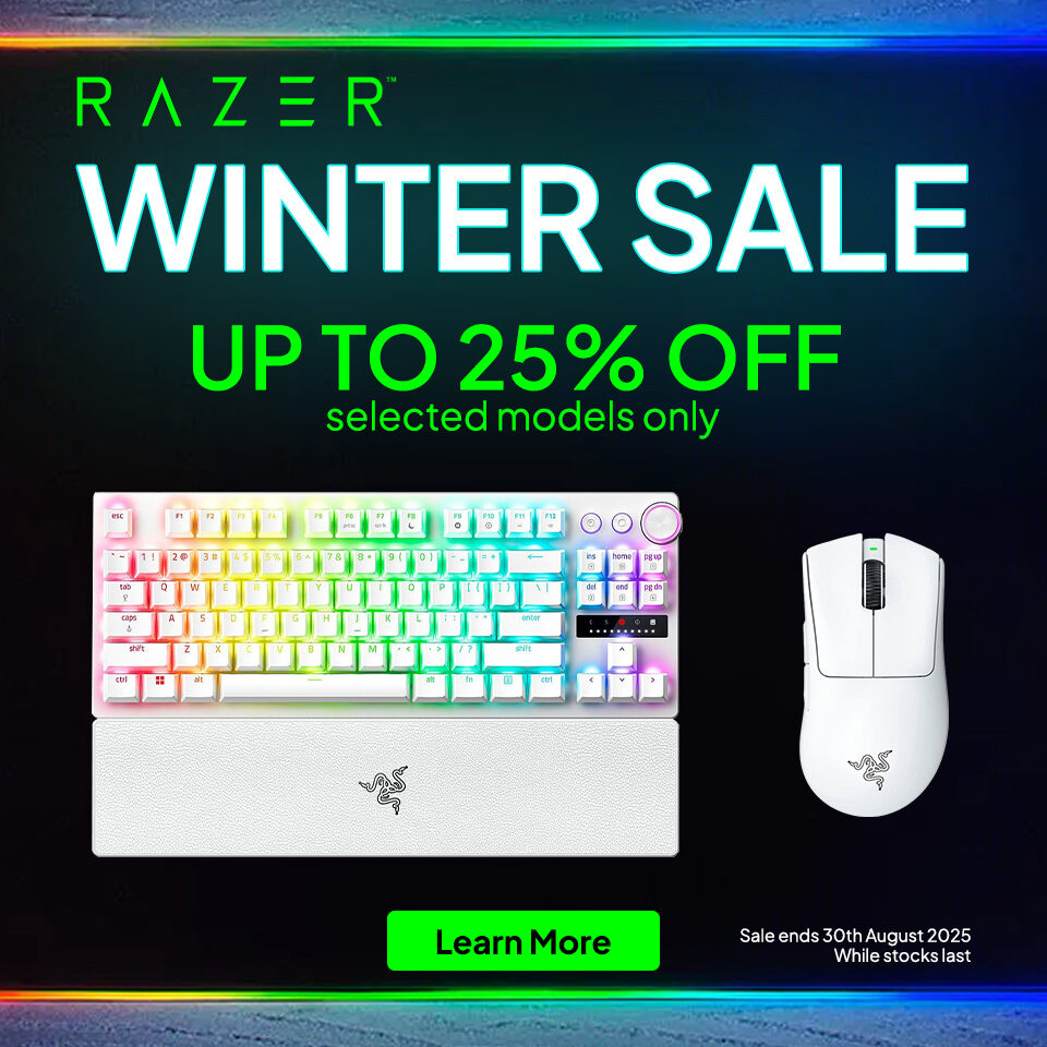 Razer August Winter Peripheral Sale 2025 Homepage Banner