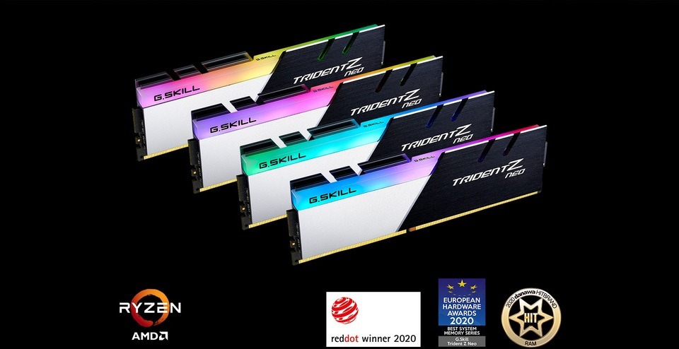 16GB DDR4 (2x8G) G.Skill Trident Z NEO 3600MT/s RAM Kit F4-3600C18D-16GTZN