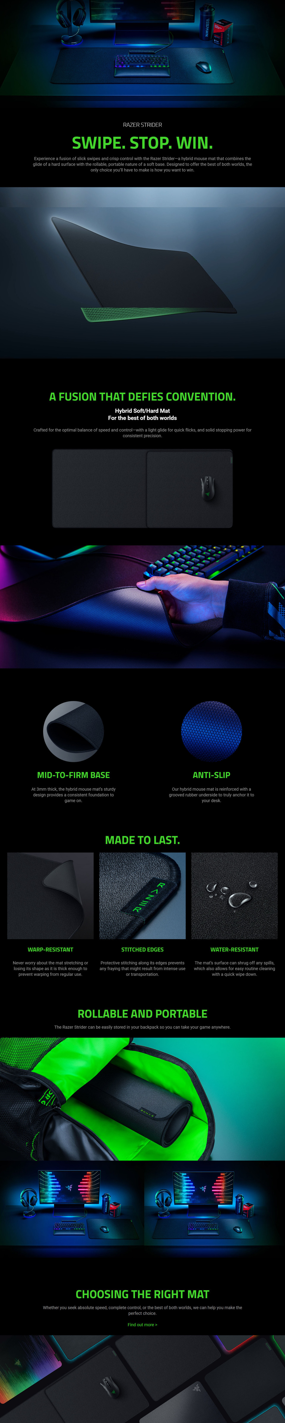 razer strider hybrid gaming mouse mat xxl rz02-03810100