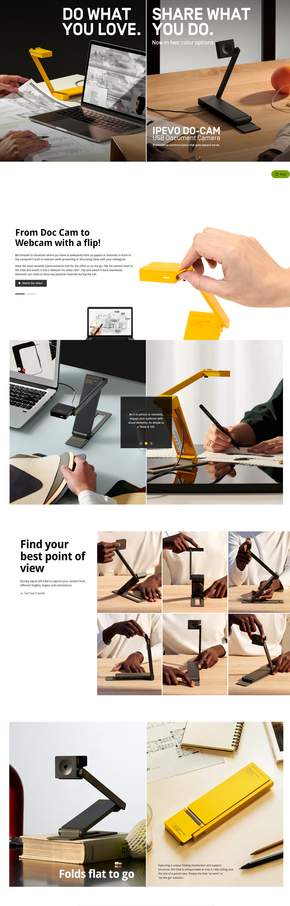 ipevo do-cam creators edition usb document camera yellow