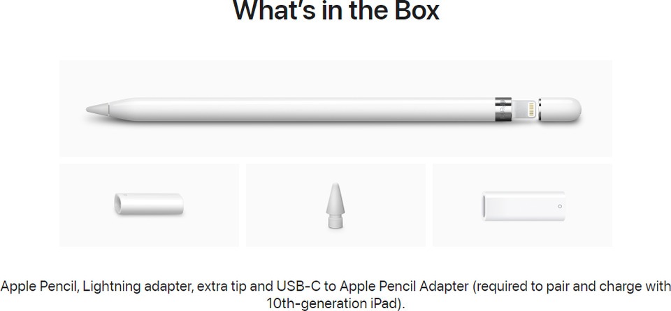 apple pencil 1stgen with usb-c-pencil adapter for ipad 10th gen