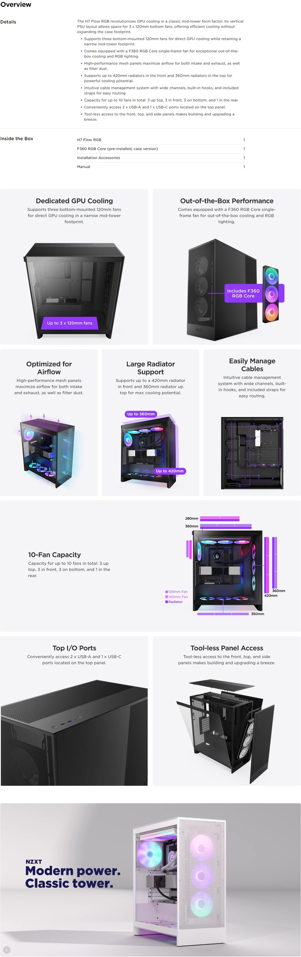 nzxt atx h7 flow rgb 2024 white case cm-h72fw-r1