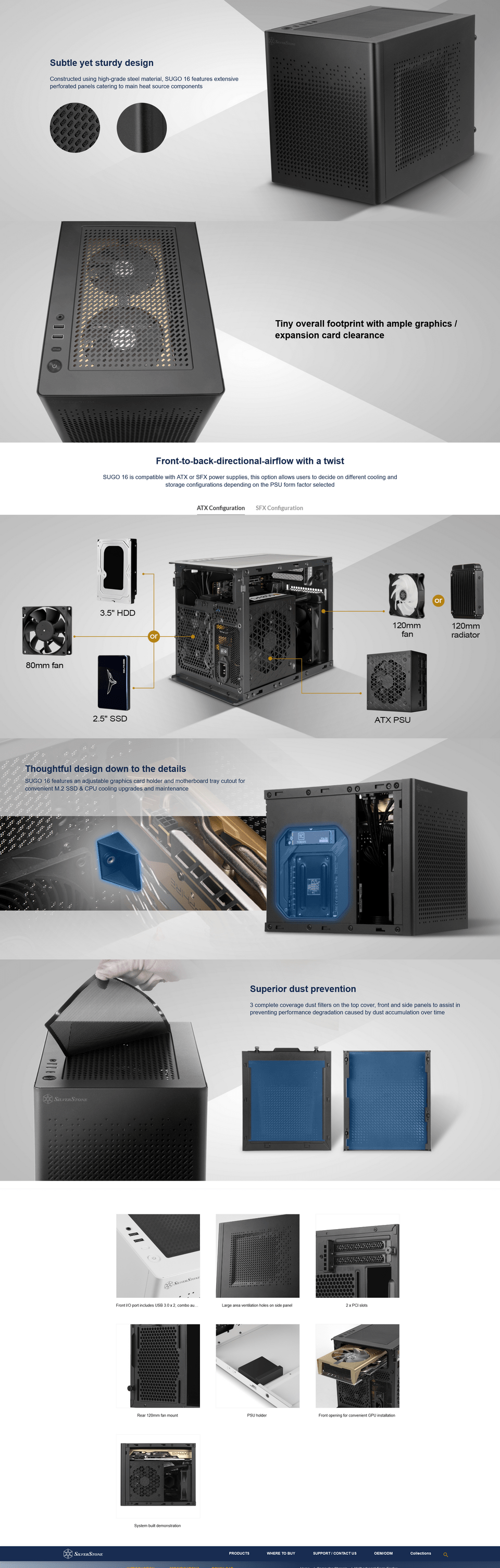 silverstone sugo series sg16 white mini itx case