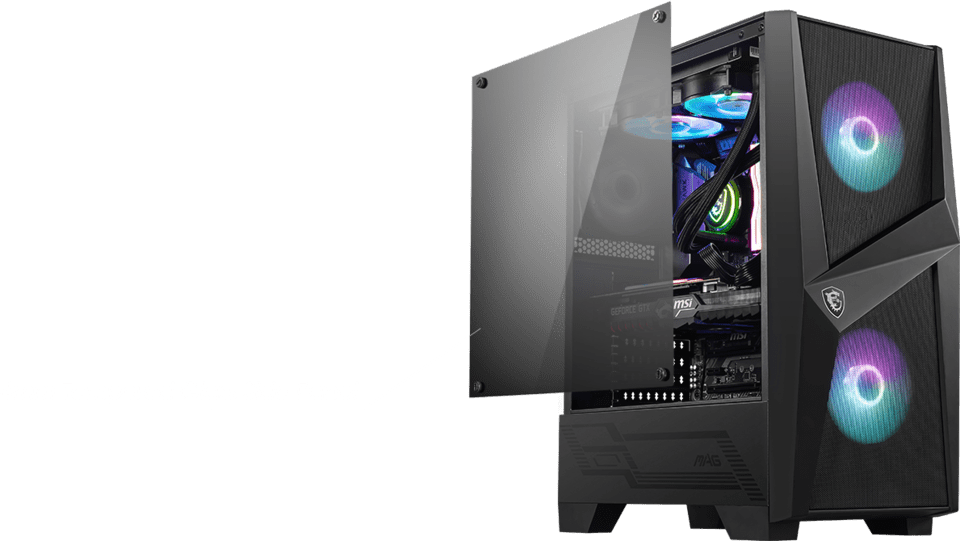 MSI ATX MAG FORGE 100R Tempered Glass Black Case