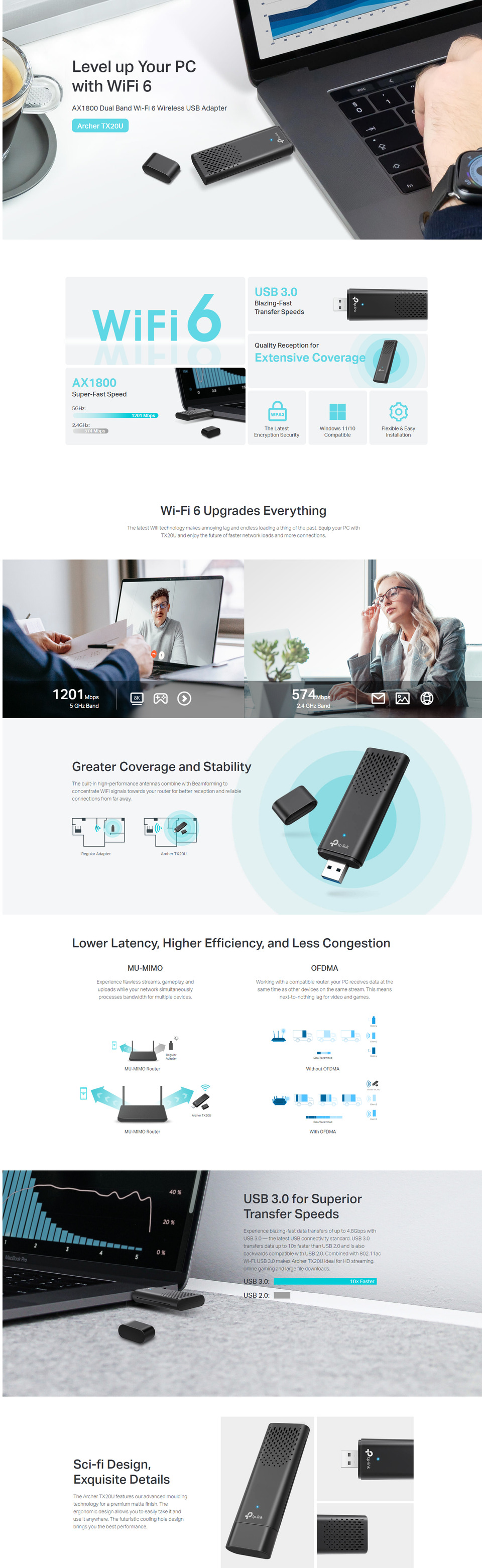 tp-link archer tx20u wireless-ax1800 usb network adapter