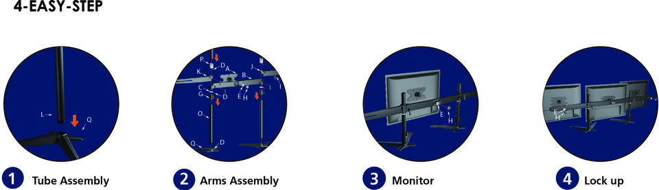 aavara ds610 six lcd monitor stand up to 32