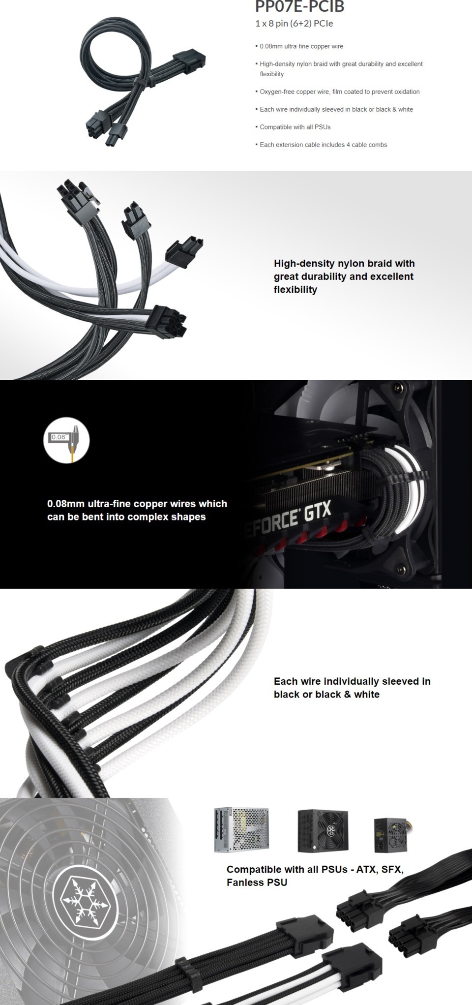 silverstone pp07e-pcib black extension