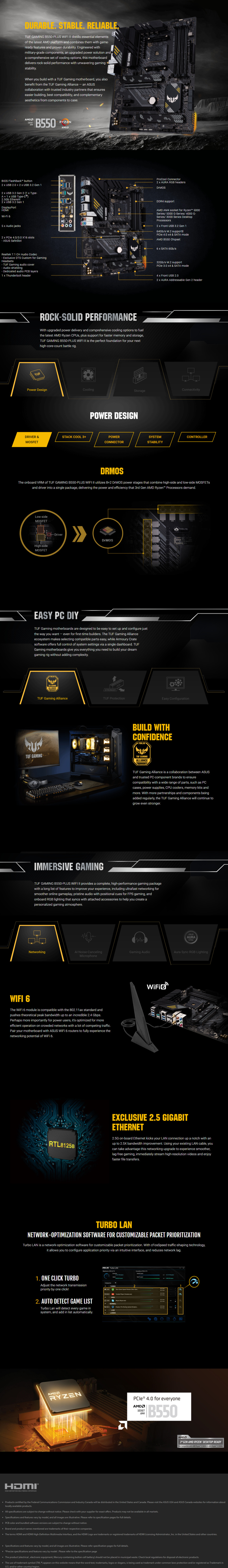asus am4 atx tuf gaming b550-plus wifi ii ddr4 motherboard