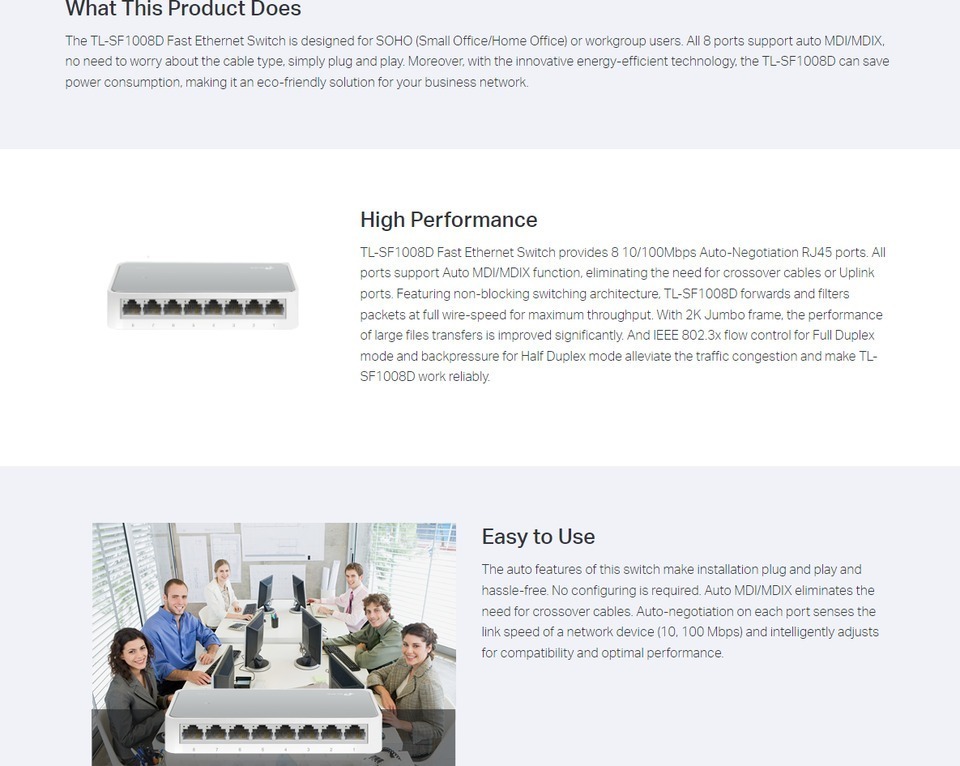 tp-link 8 port tl-sf1008d 10100mbps switch