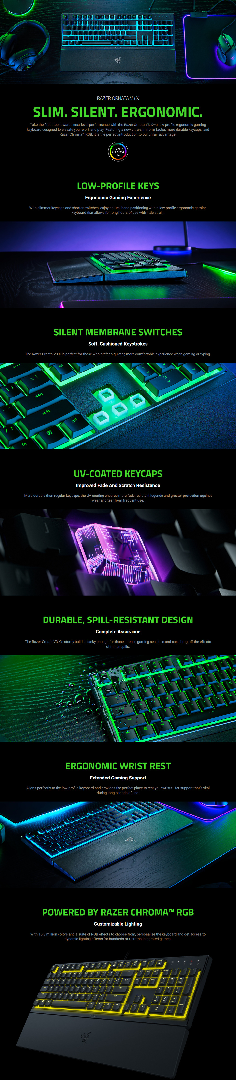 razerornatav3 x - low profile gaming keyboard rz03-04470100