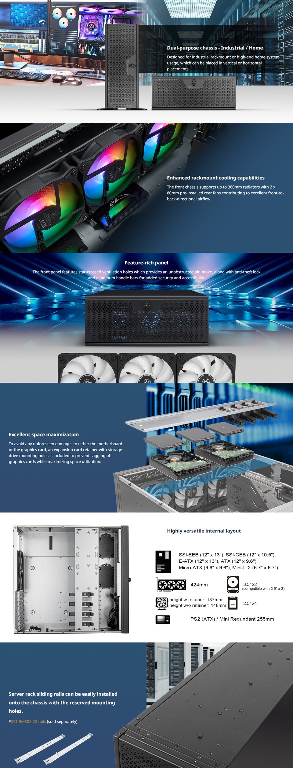 silverstone rm44 black 4u rackmount case
