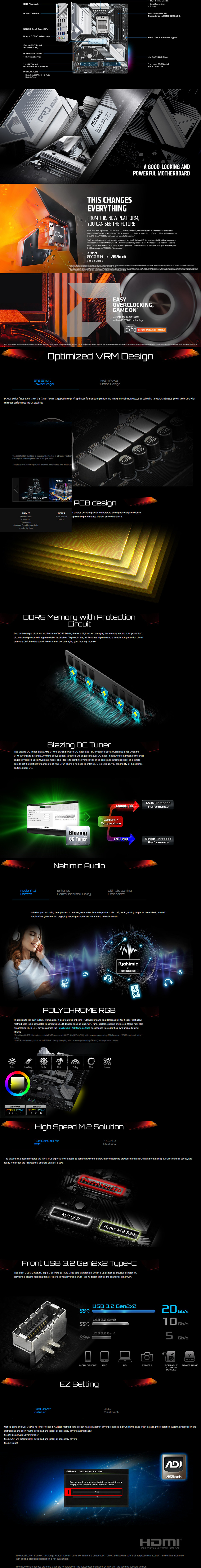 asrock am5 atx b650 pro rs ddr5 motherboard