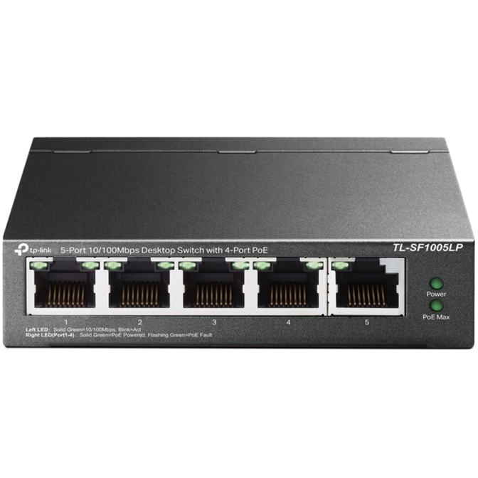 5-port-tp-link-tl-sf1005lp-10/100-network-switch-with-4-port-power-over-ethernet-0