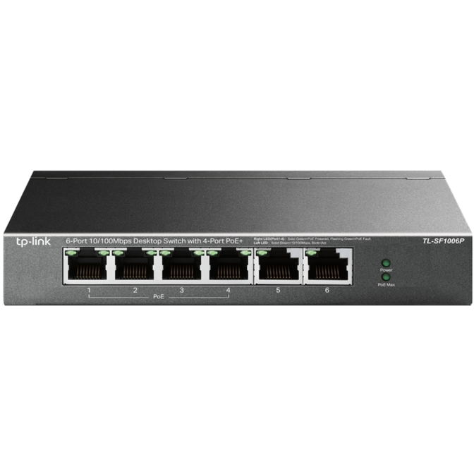6-port-10/100-tp-link-tl-sf1006p-network-switch-with-4-port-power-over-ethernet-0