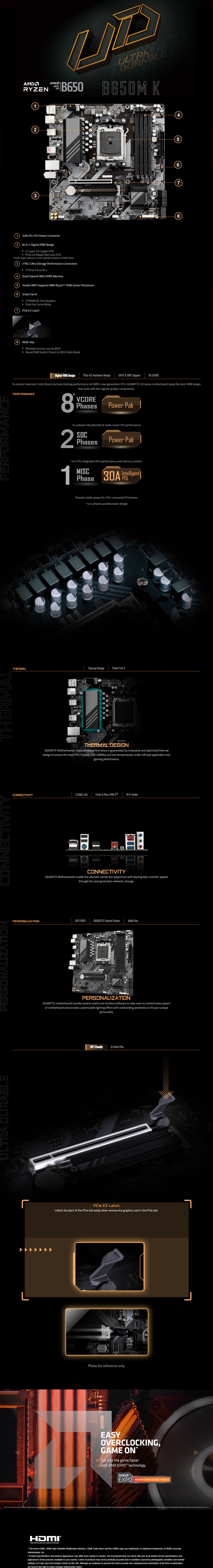 gigabyte am5 microatx b650m k ddr5 motherboard