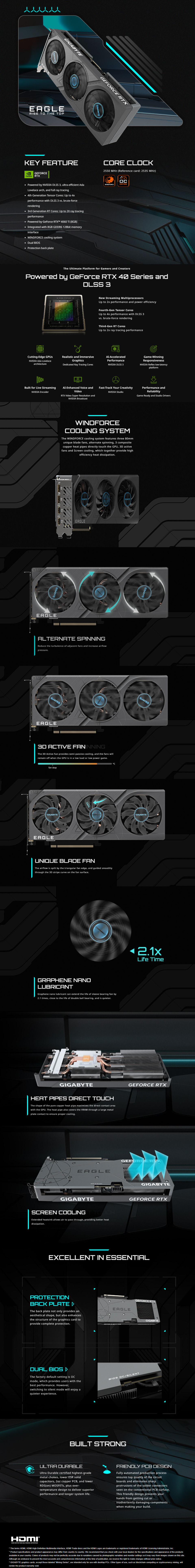gigabyte rtx4060ti 8gb eagle oc pcie video card gv-n406teagle-oc-8gd
