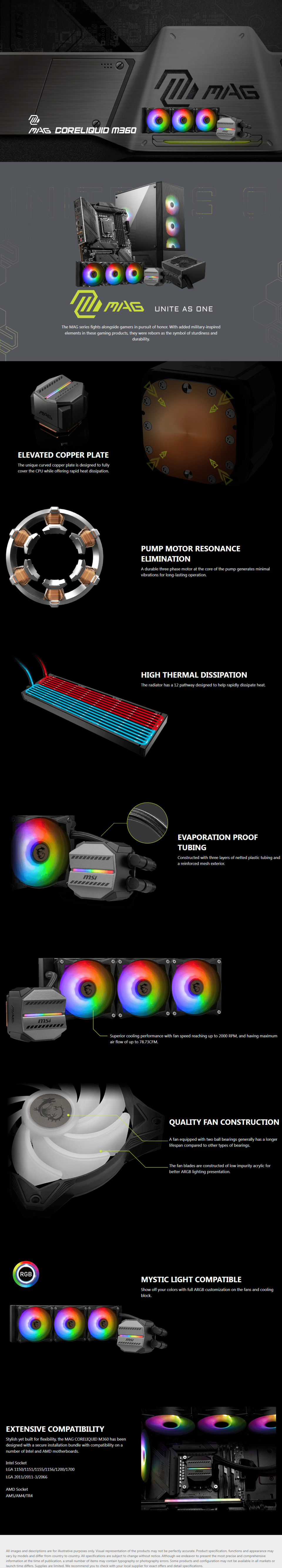 msi mag coreliquid m360 liquid cpu cooler