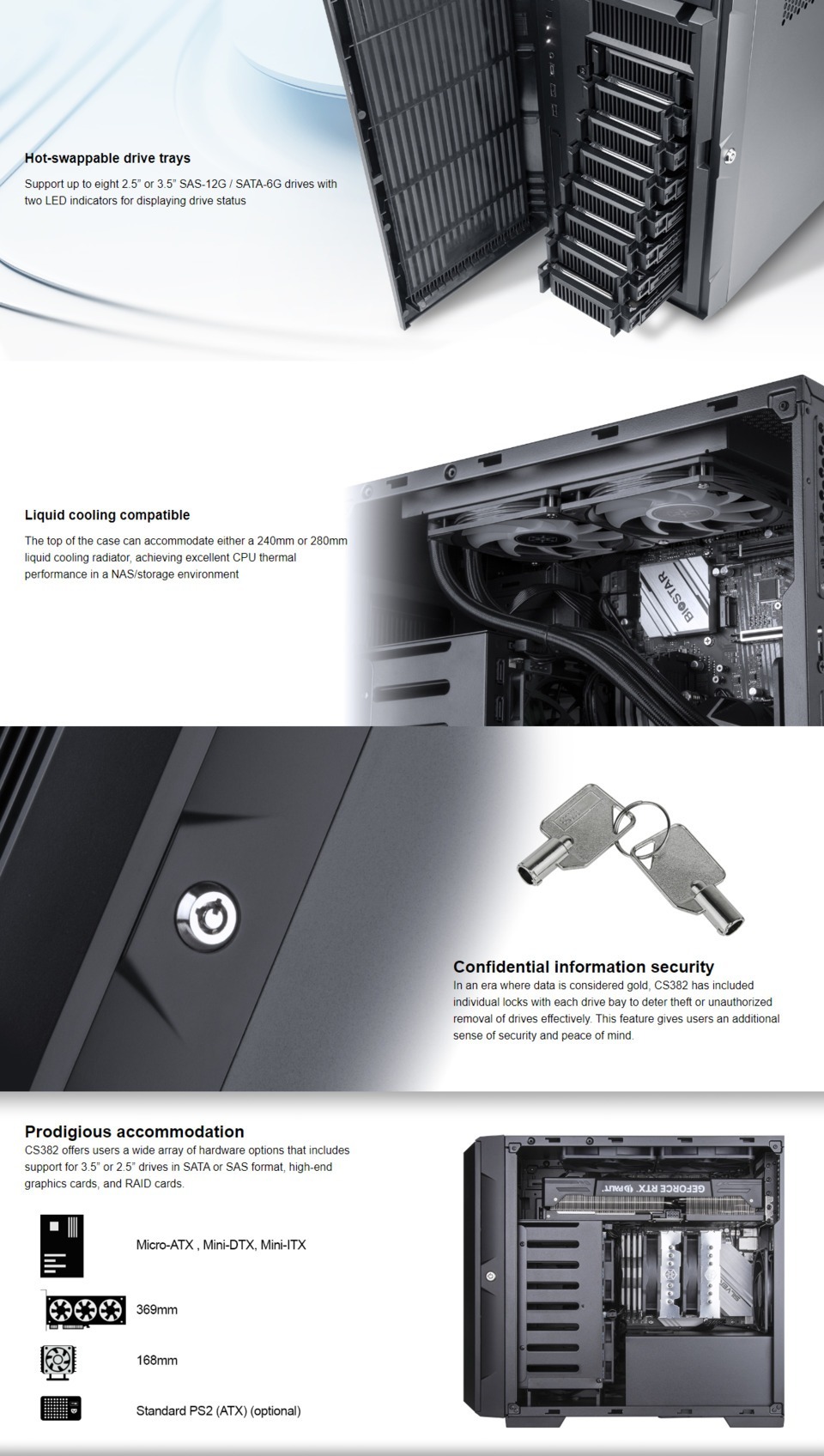 silverstone cs382 microatx nas black case