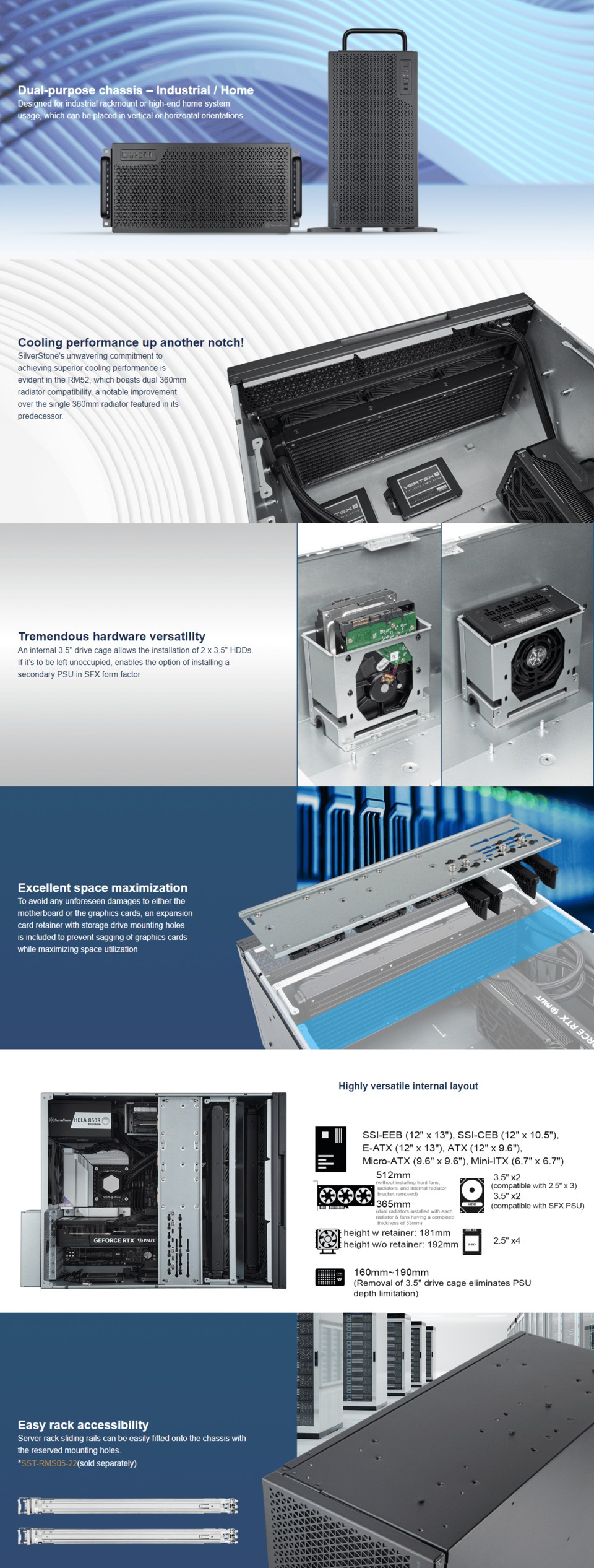 silverstone rm52 5u rackmount server chasis
