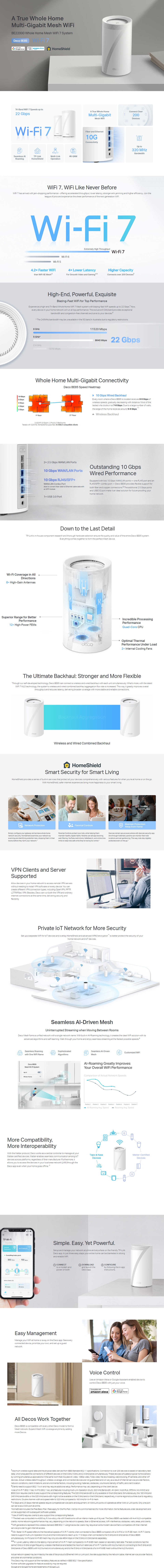 tp-link deco be85 wireless-be22000 whole home mesh system