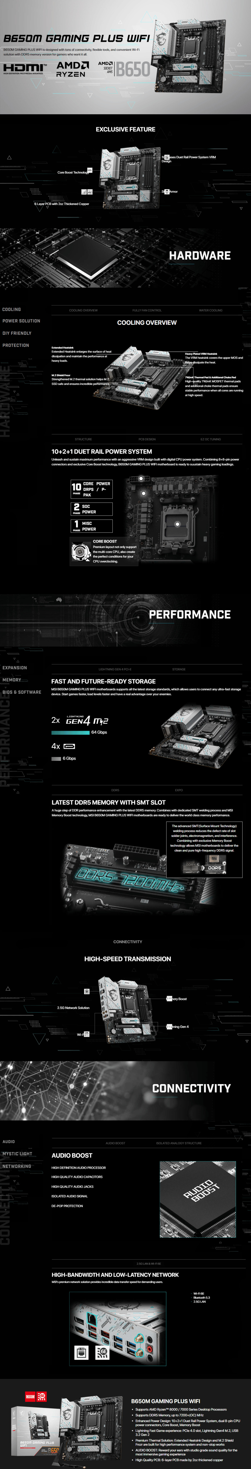 msi am5 microatx b650m gaming plus wifi ddr5 motherboard