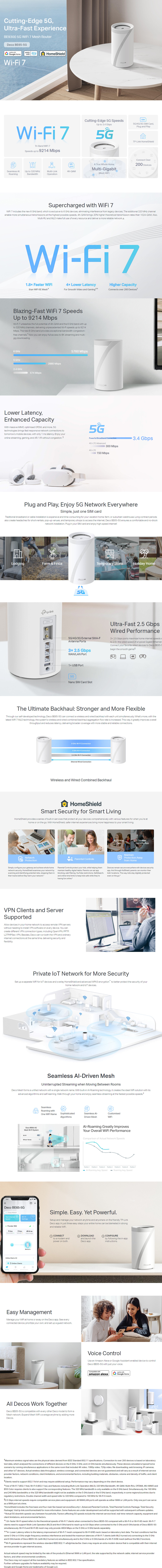 tp-link deco be65-5g be9300 whole home mesh wi-fi 7 system