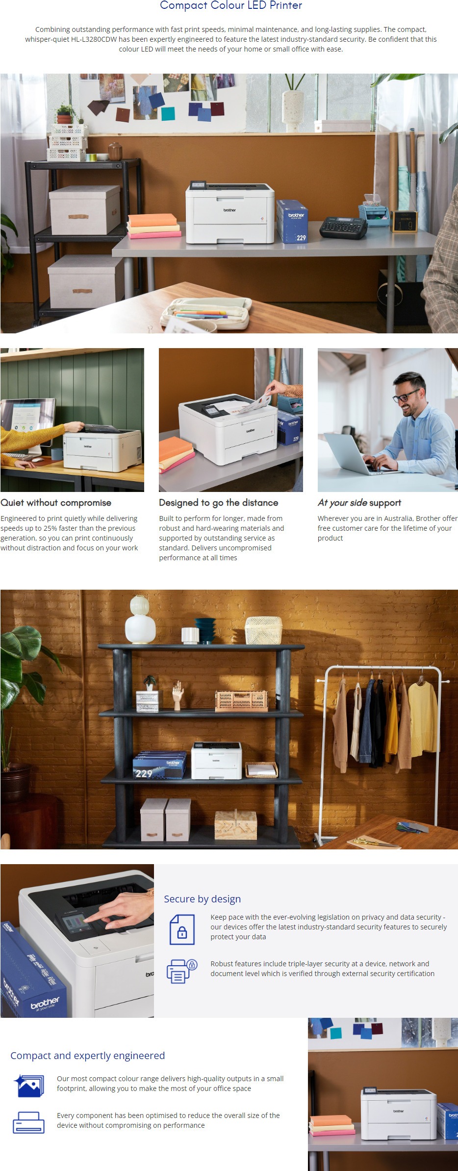 brother hl-l3280cdw wireless colour laser led printer