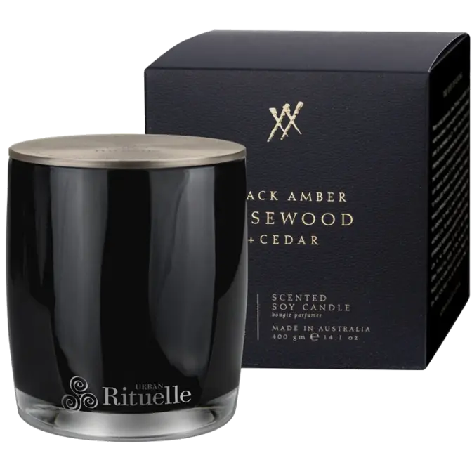 AL 400gm Candle Black Amber Rosewood & Cedar - Computer Alliance