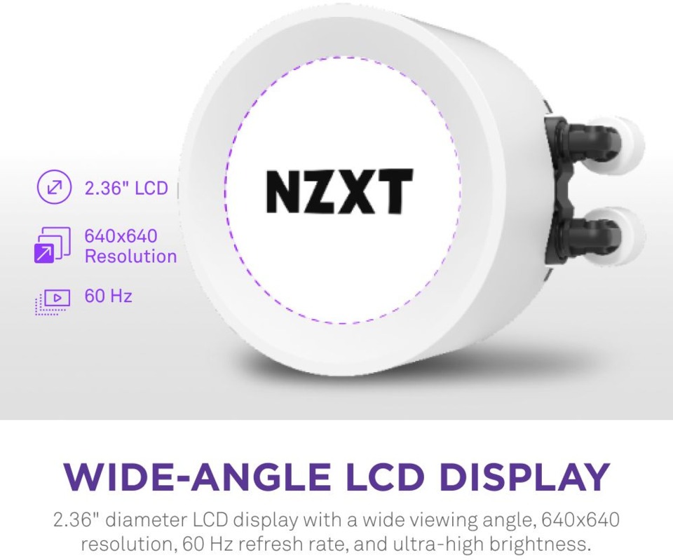 nzxt kraken elite 360mm rgb white aio liquid cpu cooler rl-kr36e-w1