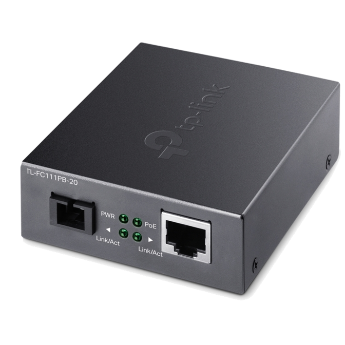 TP-Link FC111PB-20 10/100Mbps WDM Media Converter with 1-Port PoE - Computer Alliance