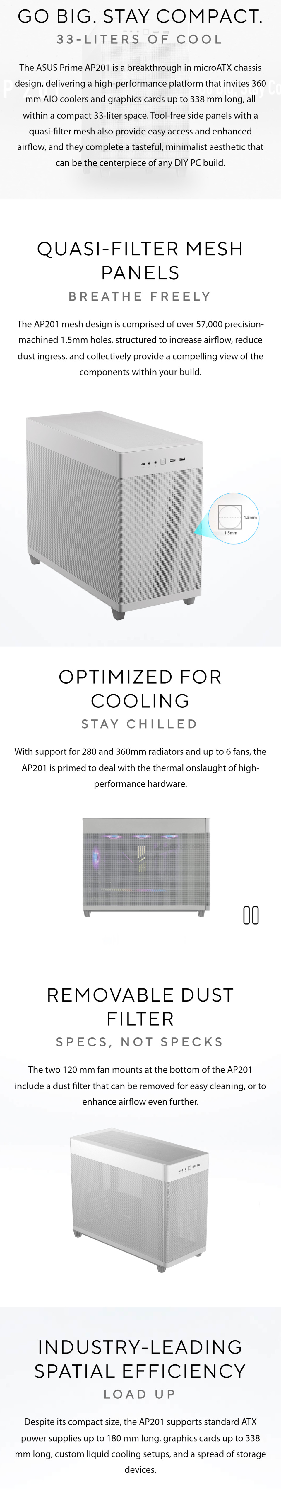 asus prime ap201 microatx black case