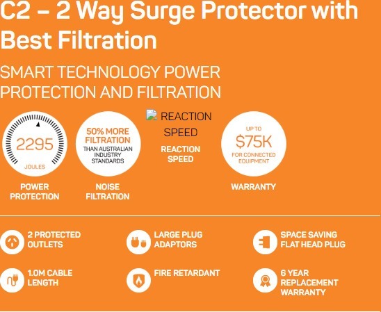 2 port thor c2 smart duo filter surge protector